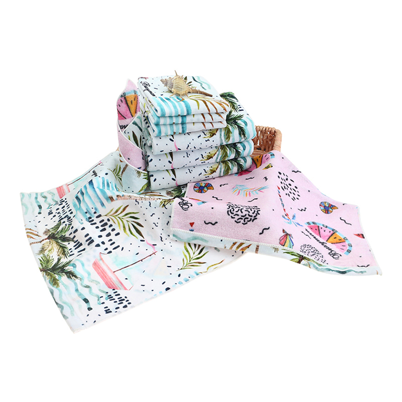 Serviette à visage à impression numérique double face personnalisée