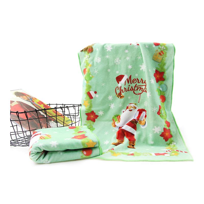 Serviette de visage imprimée de Noël personnalisée